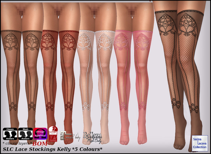 SLC Lace Stockings Kelly *5 Colours* (unpacked)