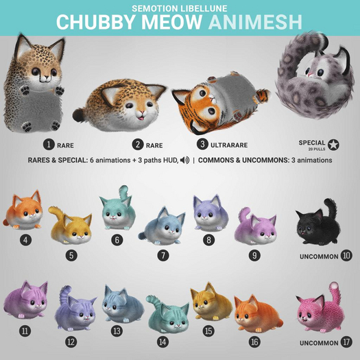 SEmotion Libellune Chubby Meow Animesh #2 RARE
