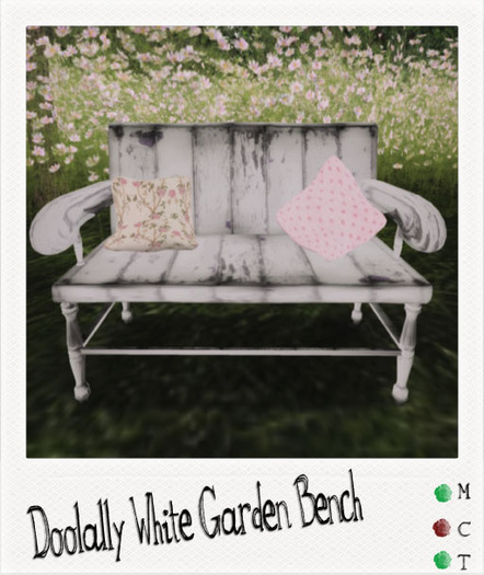 ~Doolally~ Garden Bench White