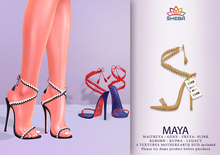Maya Zigzag Lace Up Heels (MotherEarth) ~ Maitreya, Legacy, Kupra, Reborn, GenX