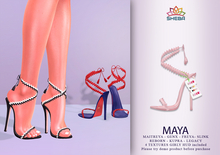 Maya Zigzag Lace Up Heels (Girly Pinks) ~ Maitreya, Legacy, Kupra, Reborn, GenX