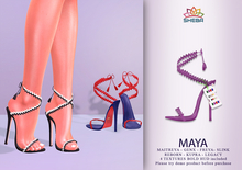 Maya Zigzag Lace Up Heels (Bold) ~ Maitreya, Legacy, Kupra, Reborn, GenX