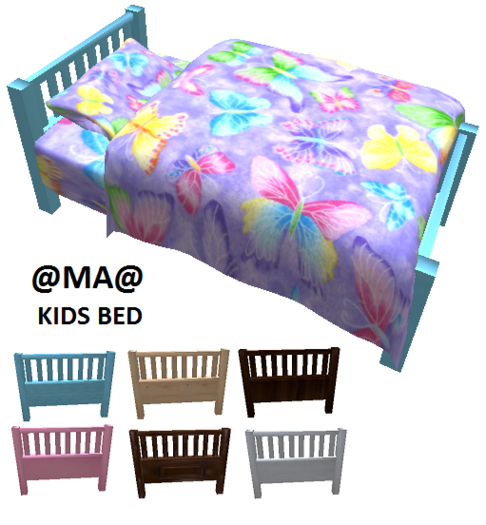 @MA@ KIDS BED Fabric Butterfly on Purple