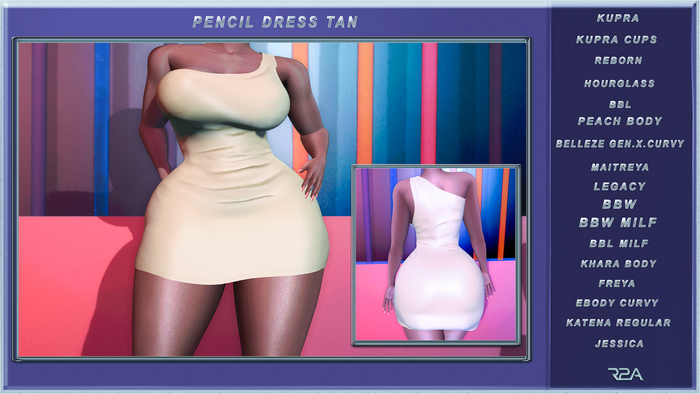 R2A-PENCIL DRESS TAN