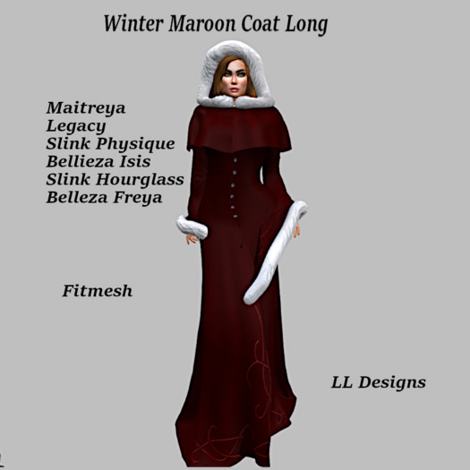 Winter Maroon  Coat Fitmesh