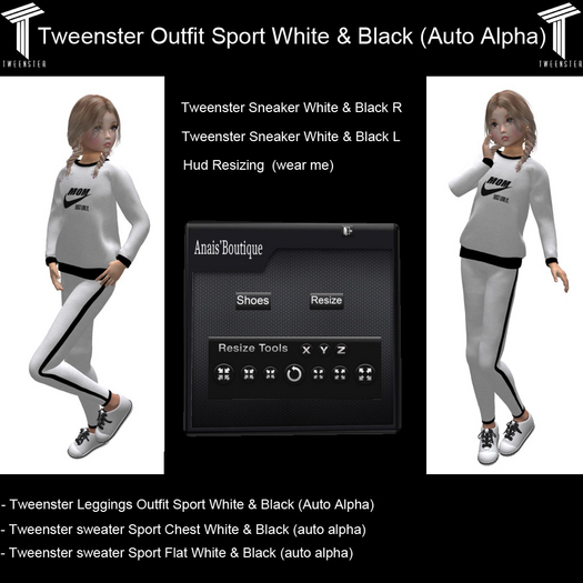 Tweenster Outfit Sport White & Black (Auto Alpha)