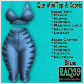 [R39] Que MiniTop & Capris-Blue