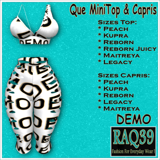 [R39] Que MiniTop & Capris-DEMO