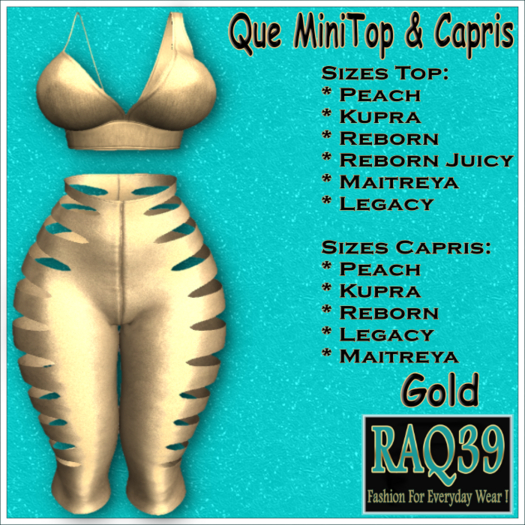 [R39] Que MiniTop & Capris-Gold