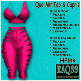 [R39] Que MiniTop & Capris-HPink