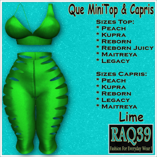 [R39] Que MiniTop & Capris-Lime