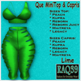 [R39] Que MiniTop & Capris-Lime
