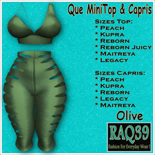 [R39] Que MiniTop & Capris-Olive