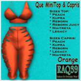 [R39] Que MiniTop & Capris-Orange