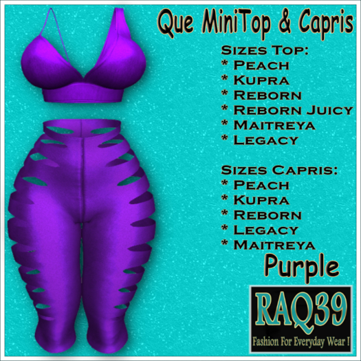 [R39] Que MiniTop & Capris-Purple