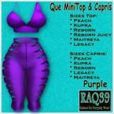 [R39] Que MiniTop & Capris-Purple