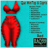 [R39] Que MiniTop & Capris-Red