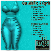 [R39] Que MiniTop & Capris-Teal