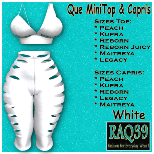 [R39] Que MiniTop & Capris-White