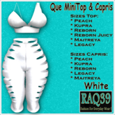 [R39] Que MiniTop & Capris-White
