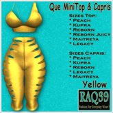 [R39] Que MiniTop & Capris-Yellow