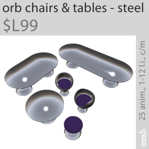 orb chairs & tables - steel