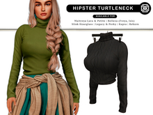 Addams Hipster Turtleneck Mesh in Black