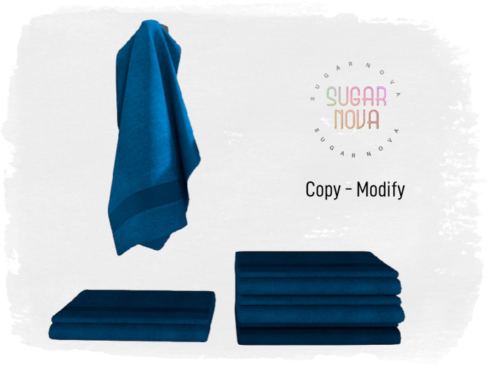 SN -  Thick Terry Cloth Towel Set - Blue