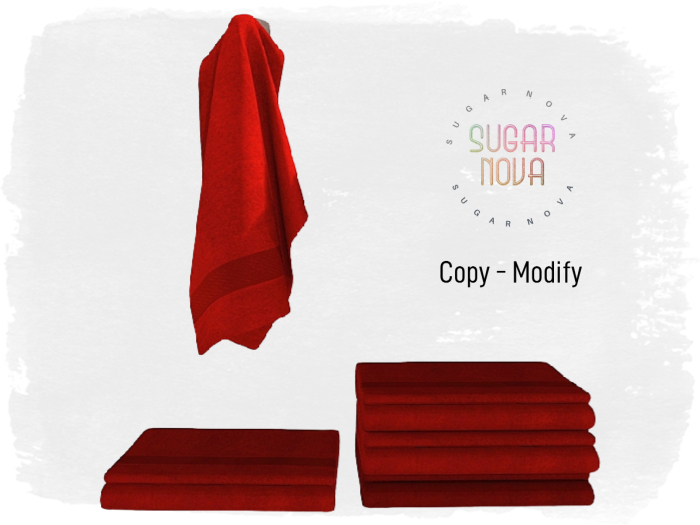 SN - Thick Terry Cloth Towel Set - Red