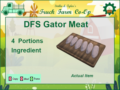 Second Life Marketplace - DFS Gator Meat - X1