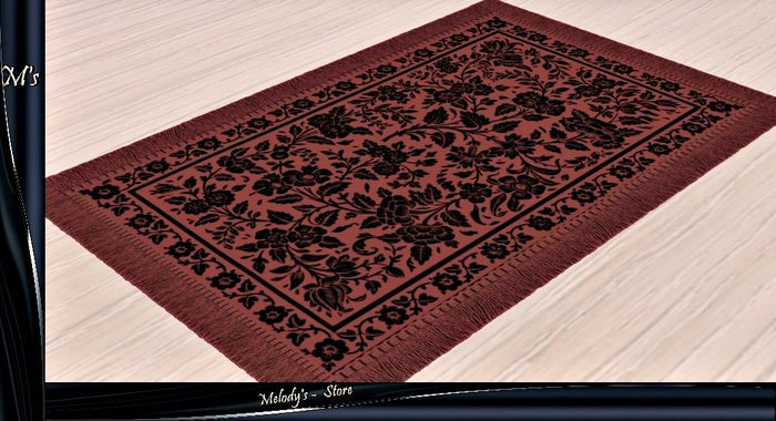 M's - Carpet - /Rug/ - faded red with a black pattern