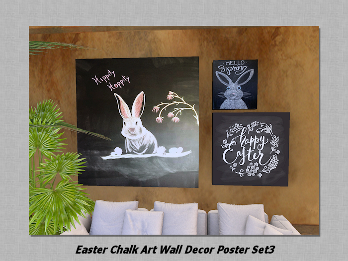 Easter Chalk Art Wall Decor Poster Set3-full perm textures