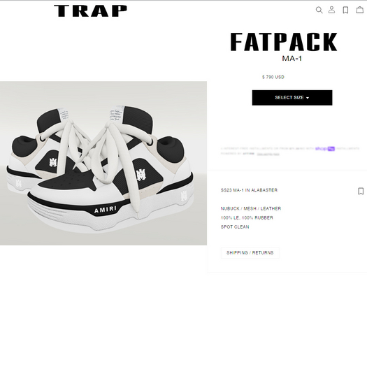 $TRAP$ A.M Print Lace ups *FATPACK*