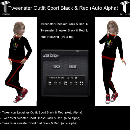 Tweenster Outfit Sport Black & Red (Auto Alpha)