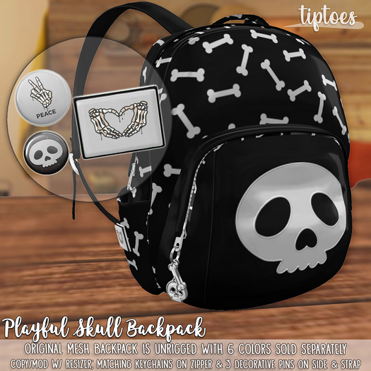 . tiptoes - Playful Skull Backpack - Black
