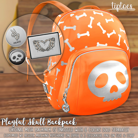 . tiptoes - Playful Skull Backpack - Orange