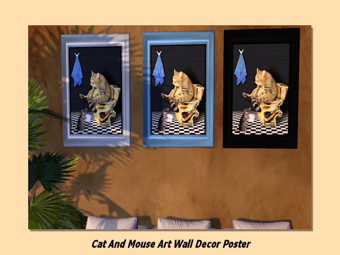 Cat and Mouse Wall Decor -full perm texture