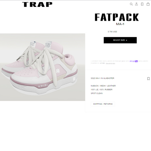 $TRAP$ A.M Pink Print Lace ups