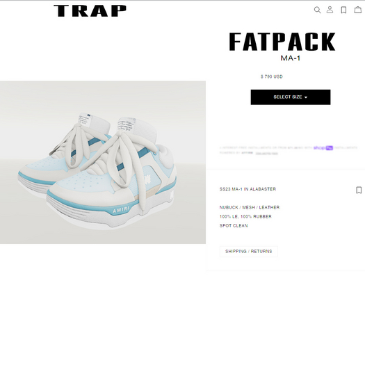 $TRAP$ A.M Blue Print Lace ups