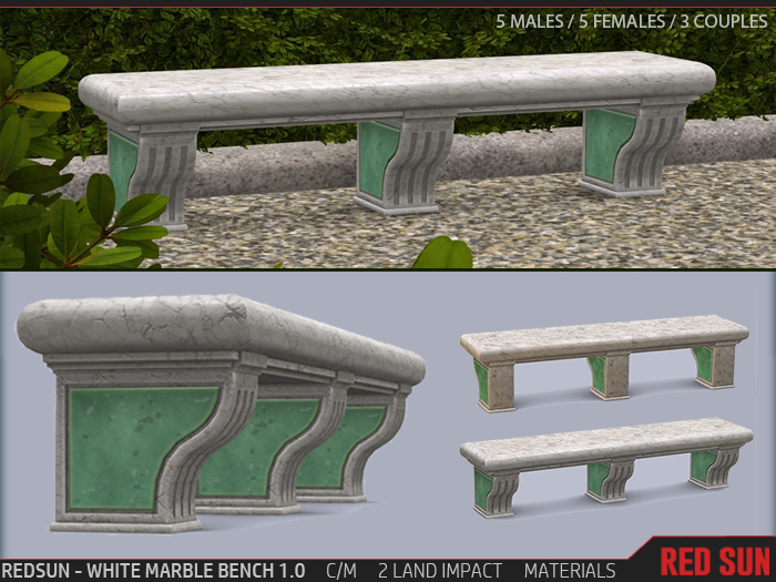 REDSUN - White Marble Bench