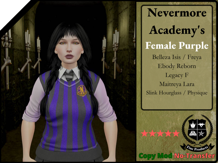 Second Life Marketplace Nevermore School's Uniform Purple / Violet