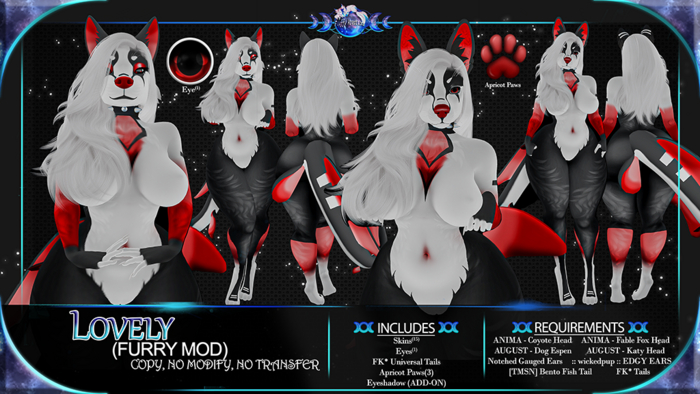FK* Lovely ☾☾Red☽☽ ☾☾Furry Mod☽☽ ☾☾BOM☽☽