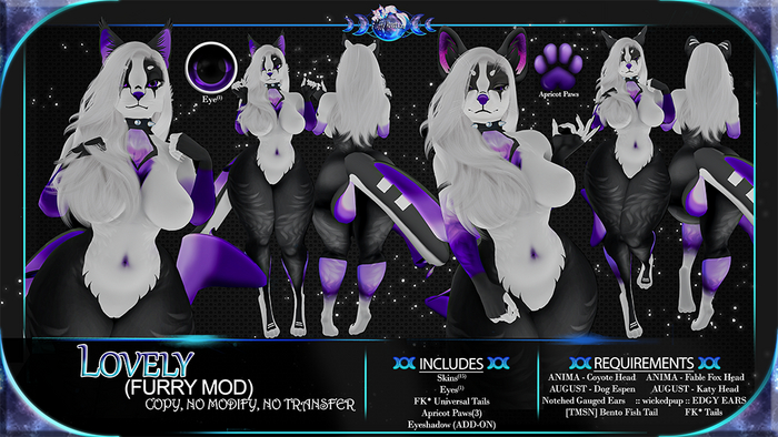FK* Lovely ☾☾Purple☽☽ ☾☾Furry Mod☽☽ ☾☾BOM☽☽