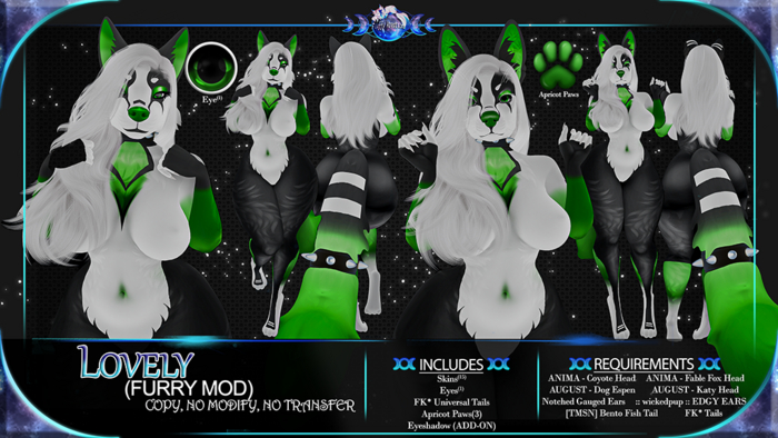 FK* Lovely ☾☾Green☽☽ ☾☾Furry Mod☽☽ ☾☾BOM☽☽