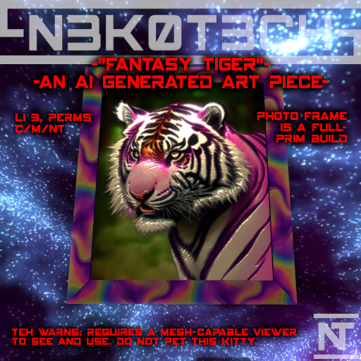[-NT-] Original AI Art ["Fantasy Tiger"] [Boxed]