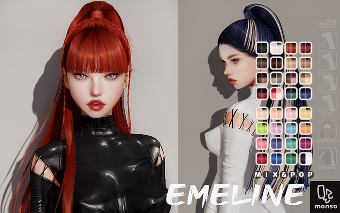 [monso] Emeline Hair /Mix & Pop