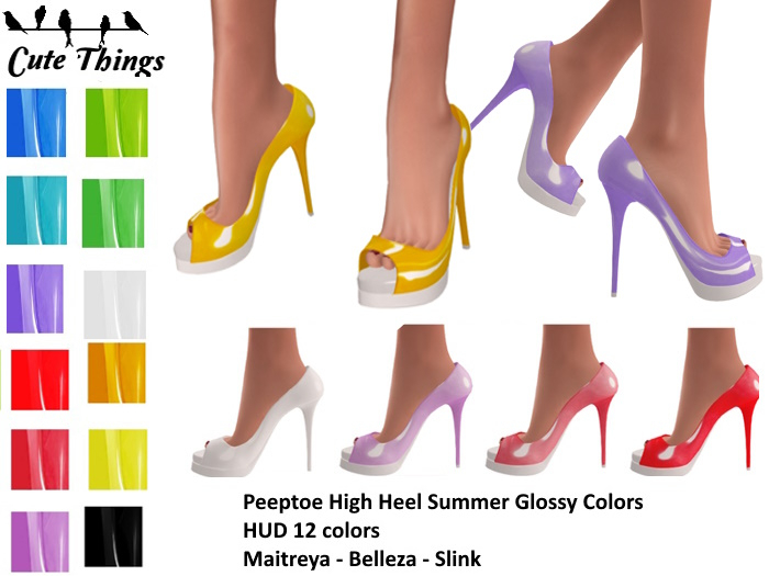 [CT] Peeptoe High Heel Summer Glossy - Maitreya . Belleza - Slink DEMO
