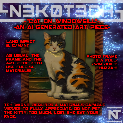 [-NT-] Original AI Art ["Cat On Windowsill"] [Boxed]