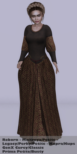 !!! Revna !!! 240 Red Texture MedievalDress