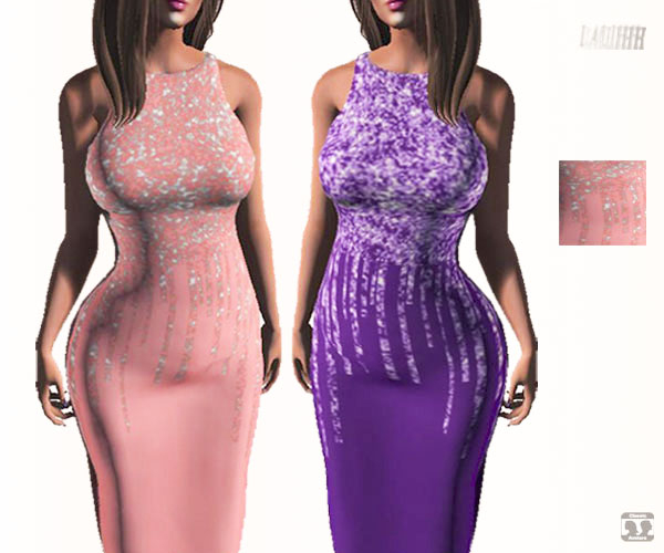 {LD}Clothing-Silvery Formal Long Dress/Pink
